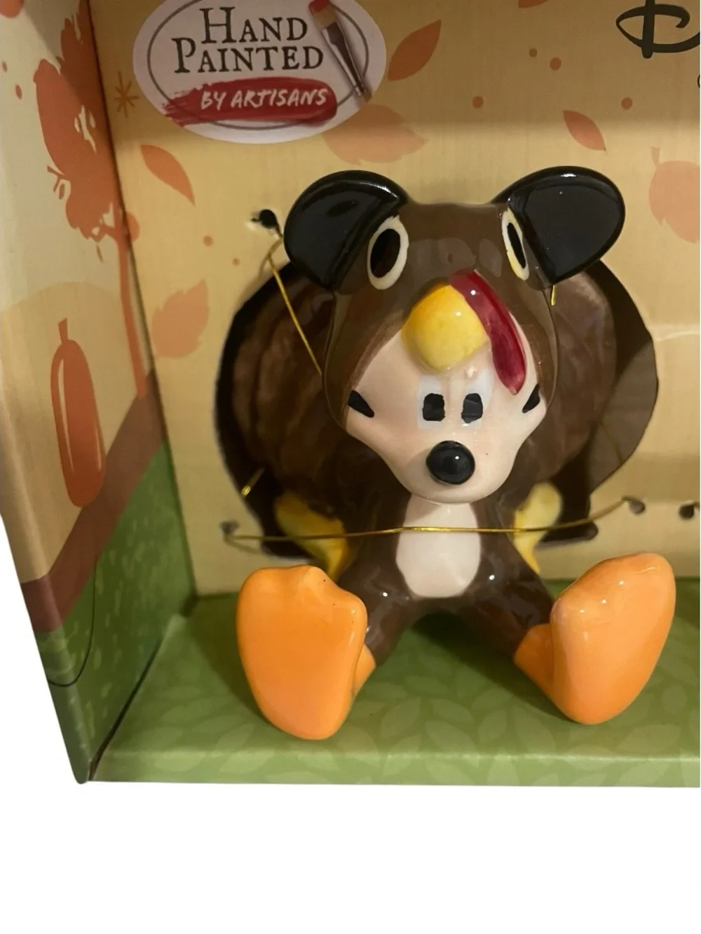 Disney Mickey & Minnie Thanksgiving Turkey Ceramic Salt & Pepper Shakers NIB
